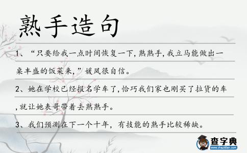 熟手造句