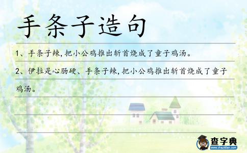 手條子造句