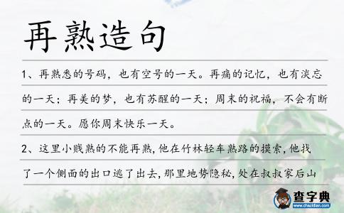再熟造句