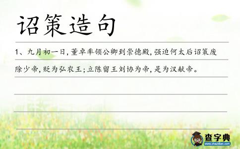 詔策造句