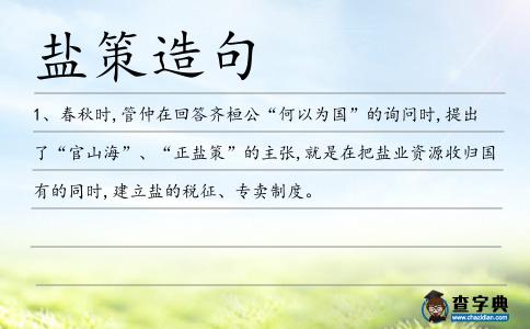 鹽策造句