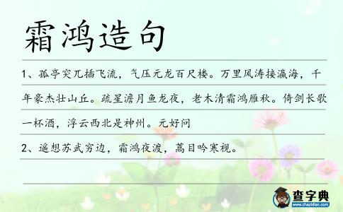霜鴻造句