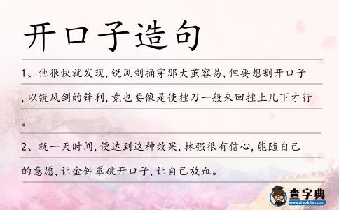 開口子造句