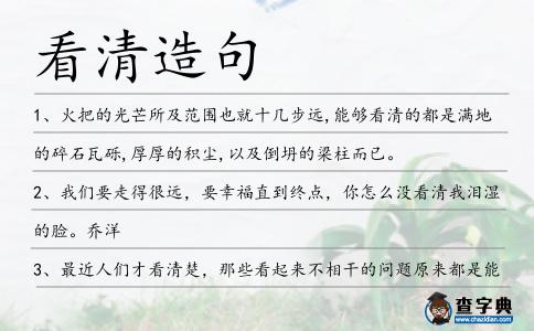 看清造句