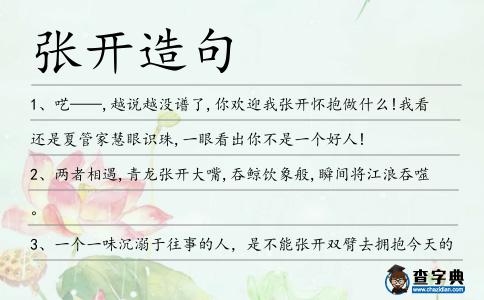 張開造句