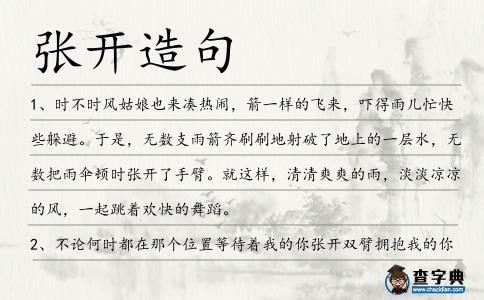 張開造句