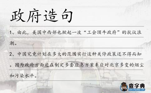政府造句