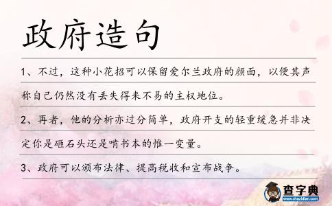 政府造句