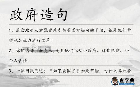 政府造句