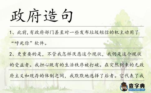 政府造句