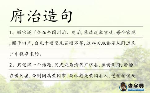 府治造句