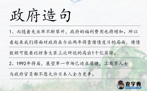 政府造句