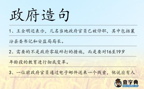 政府造句