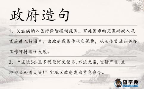 政府造句