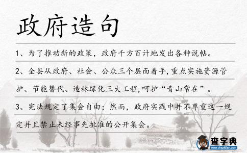 政府造句