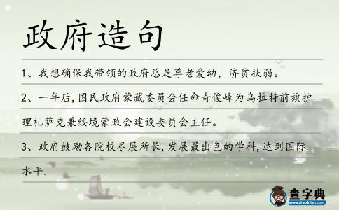 政府造句