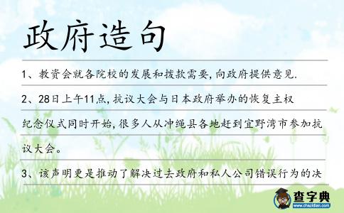政府造句