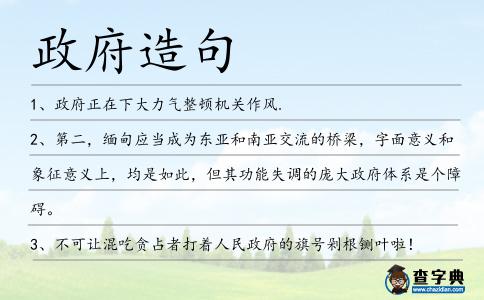 政府造句