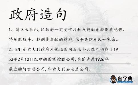 政府造句