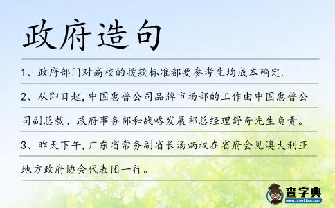 政府造句