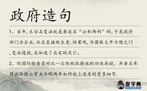 政府造句