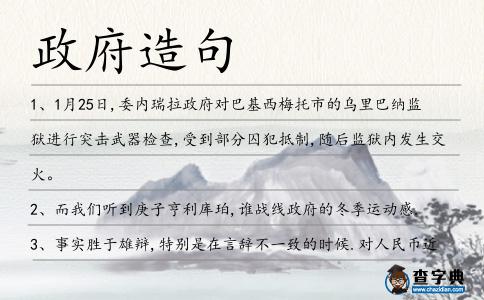 政府造句