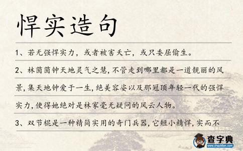 悍實造句