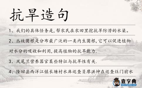抗旱造句