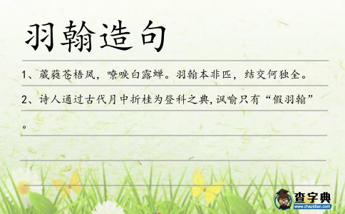 羽翰造句