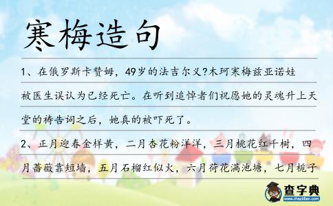 寒梅造句