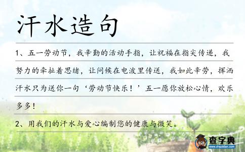 汗水造句