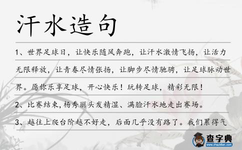 汗水造句