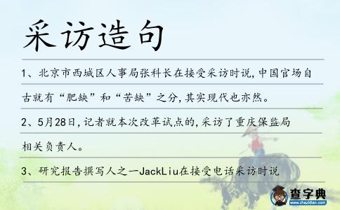 采訪造句