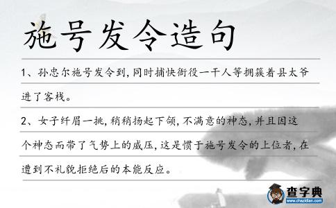 施號發令造句