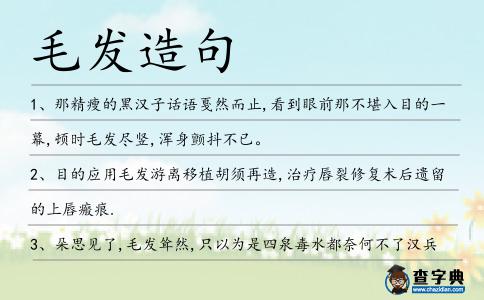 毛發造句