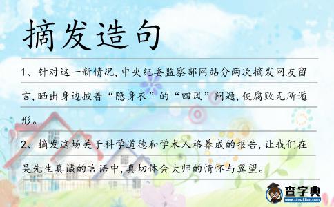 摘發造句