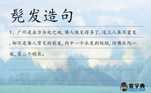 髡發造句