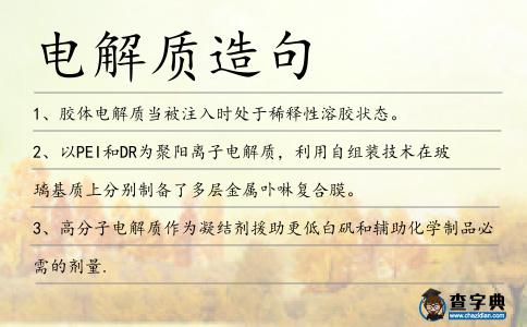 電解質(zhì)造句