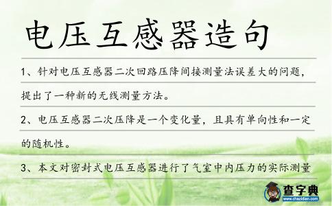 電壓互感器造句
