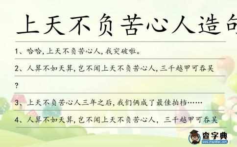 上天不負(fù)苦心人造句