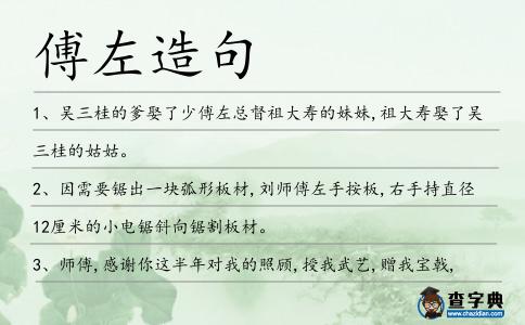 傅左造句