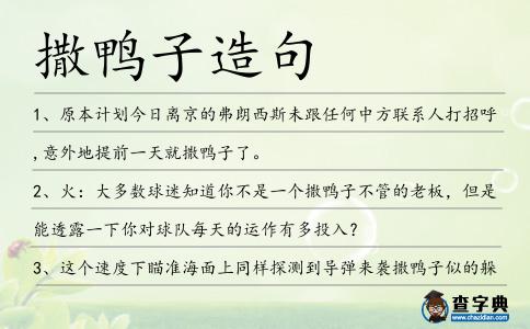 撒鴨子造句