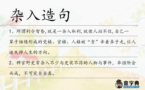 雜入造句