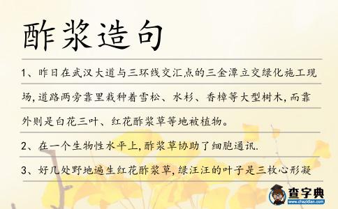 酢漿造句