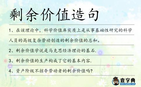 剩余價值造句