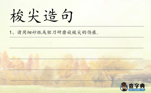 梭尖造句