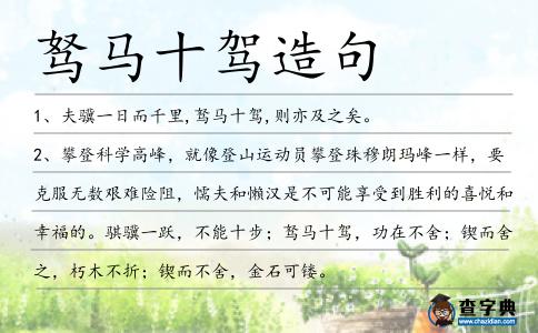 駑馬十駕造句