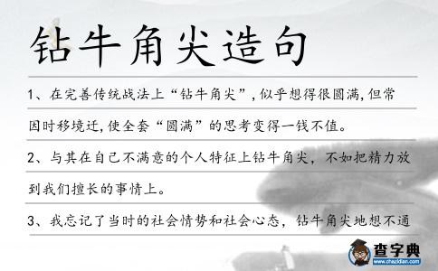 鉆牛角尖造句
