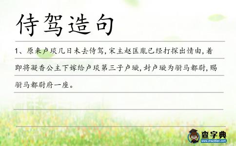 侍駕造句