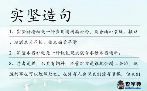 實堅造句